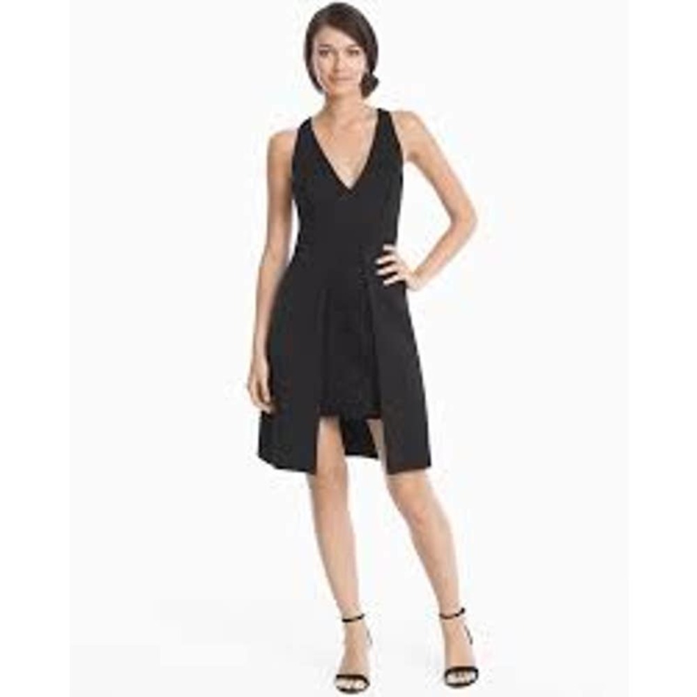 WHBM Aidan Mattox Black Lace Overlay Scuba Mini Dress NWT Sz 10 Date Night Ready